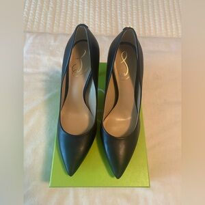 Black Leather Pumps